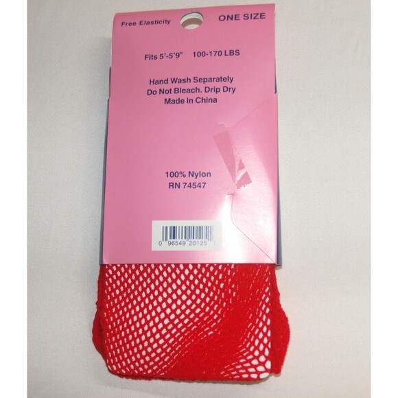 Fishnet tights pantyhose Cosplay Red one size NEW - Picture 2 of 2